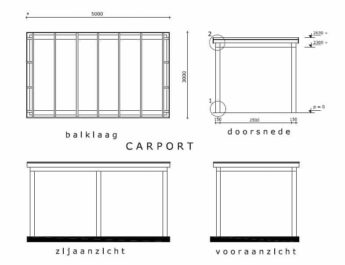 Carport tekening - Houtbouw Westland Carport tekening - Houtbouw Westland